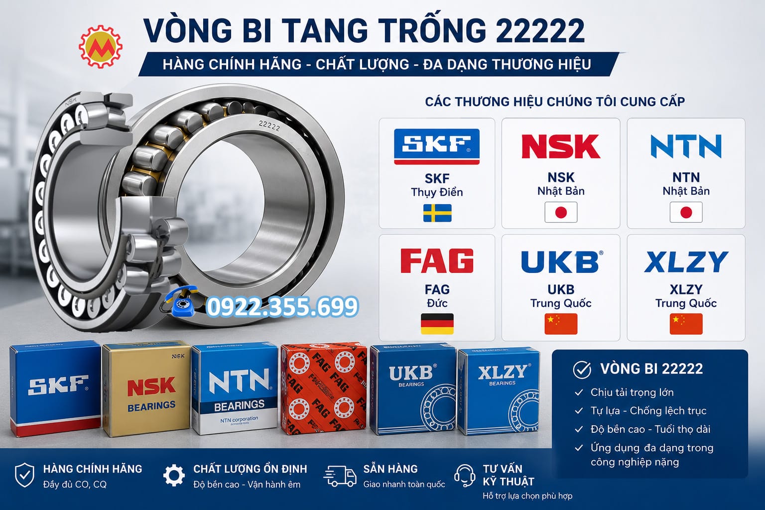 Vòng Bi Tang Trống 22222 Chính Hãng – Đầy Đủ Thương Hiệu SKF, NSK, NTN ...